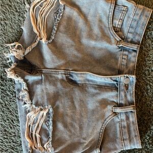 SHEIN Sky Blue Casual Denim Shorts